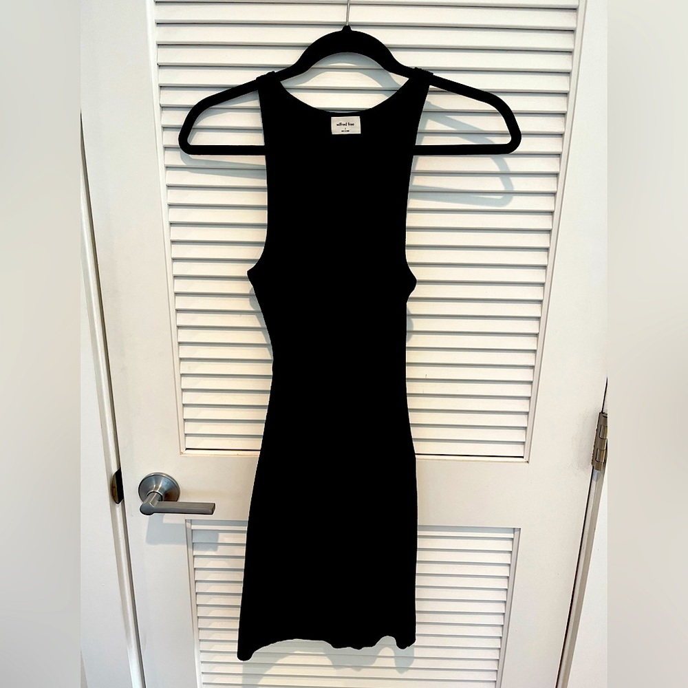 Wilfred Free Cut-Out Knit Tank Mini Dress in Black